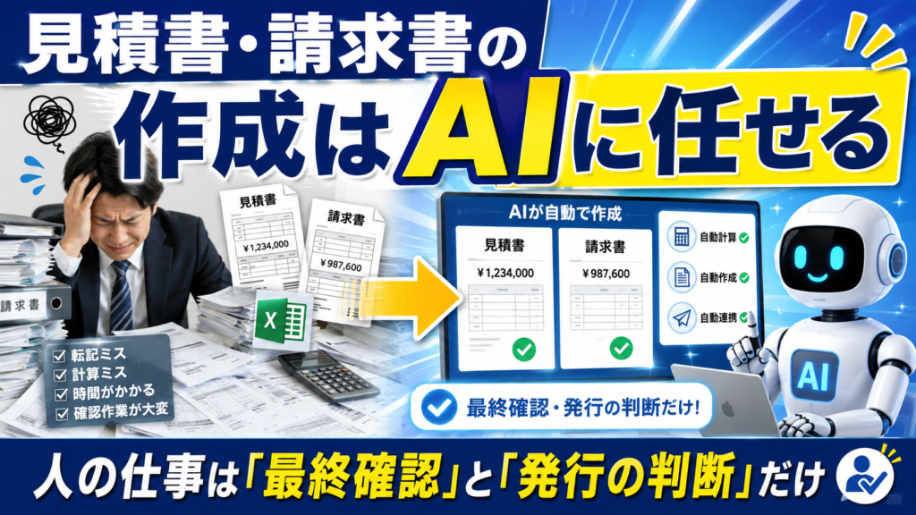 見積書・請求書の作成はAIに任せる|人の仕事は「最終確認」と「発行の判断」だけになる