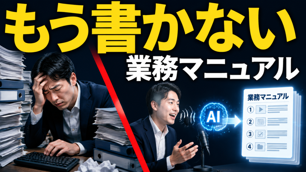 業務マニュアルの作成はAIに任せる|口で説明した内容が、そのまま手順書になる